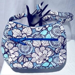 Vera Bradley Blue and Black Shoulder Bag with Floral Print